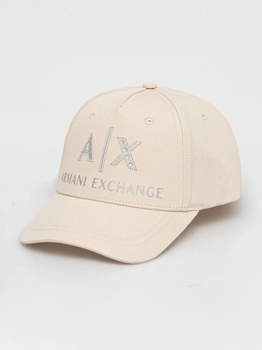 Obrázek produktu Armani Exchange Bavlněná baseballová čepice Armani Exchange béžová