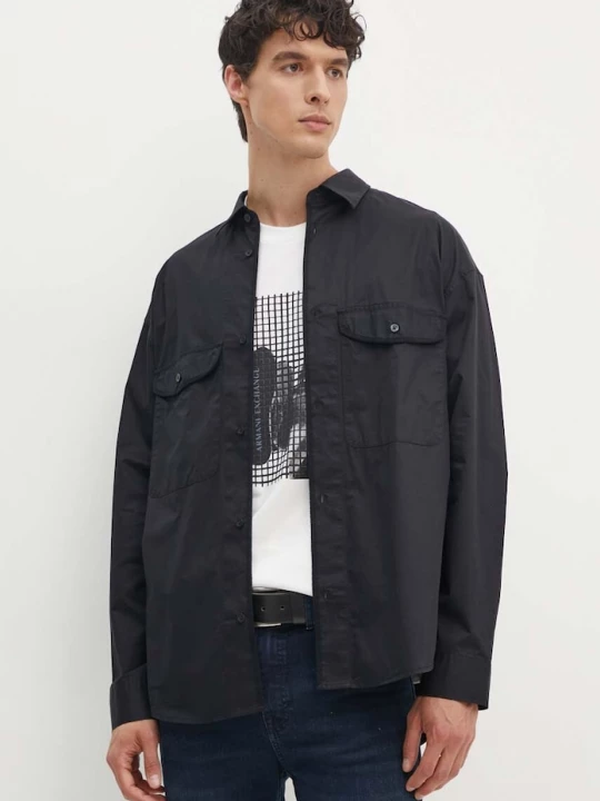 Obrázek produktu Armani Exchange Bavlněná košile Armani Exchange černá