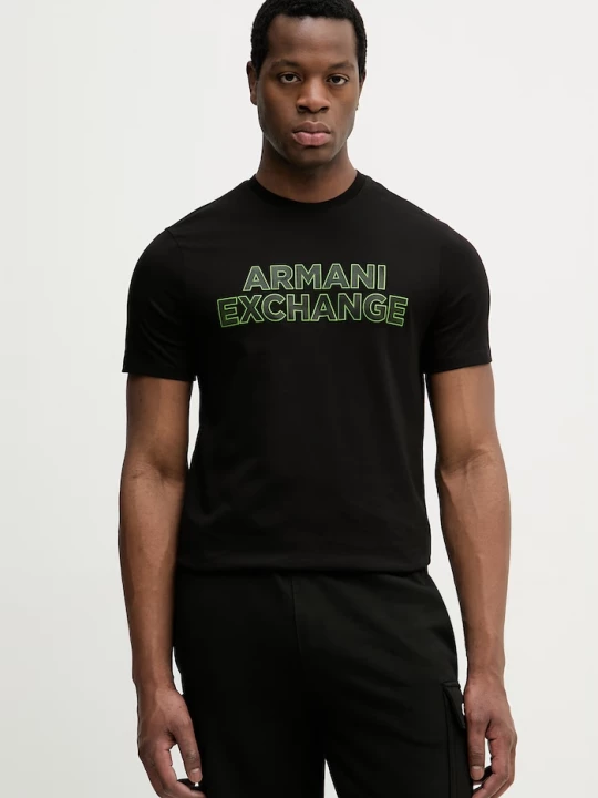 Obrázek produktu Armani Exchange tričko pánské bavlněné černá