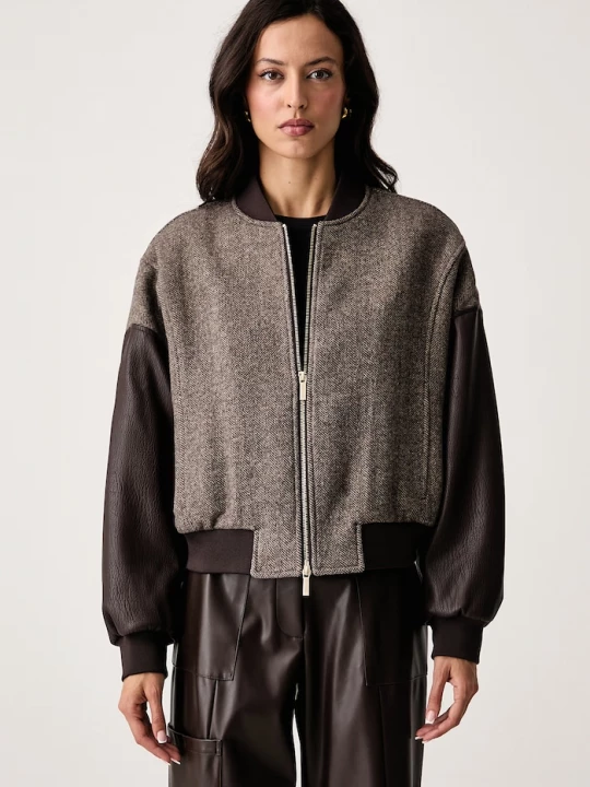 Obrázek produktu Armani Exchange bomber dámská s vlnou hnědá