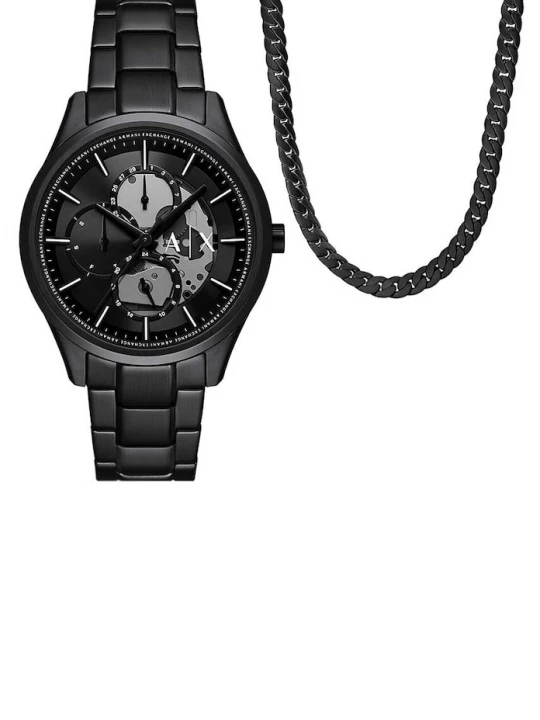 Obrázek produktu Armani Exchange Hodinky a náhrdelník Armani Exchange černá