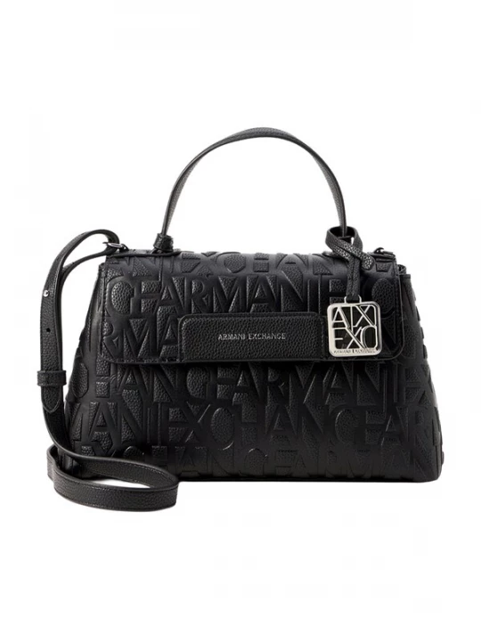 Obrázek produktu ARMANI EXCHANGE Kabelka 'LIZ PEBBLE' černá / stříbrná