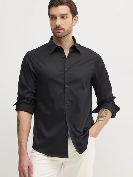 Obrázek produktu Armani Exchange košile pánská bavlněná s elastanem černá