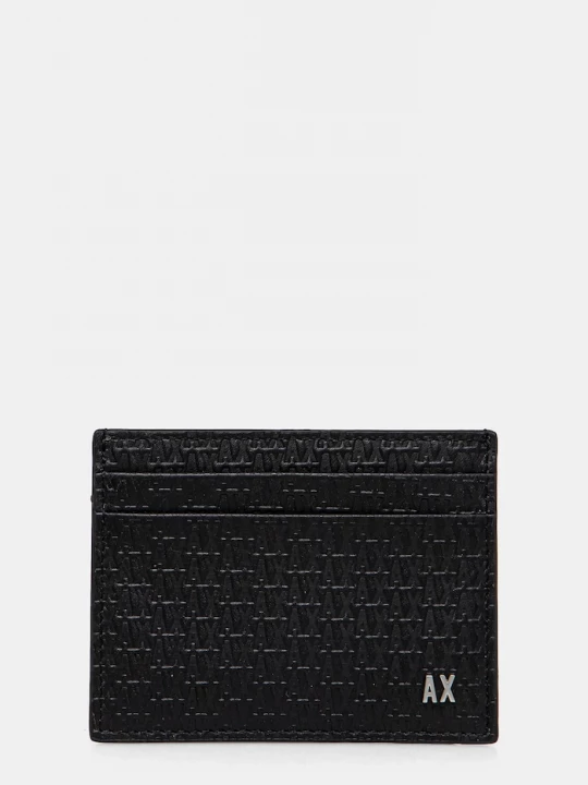 Obrázek produktu Armani Exchange Kožené pouzdro na karty Armani Exchange černá