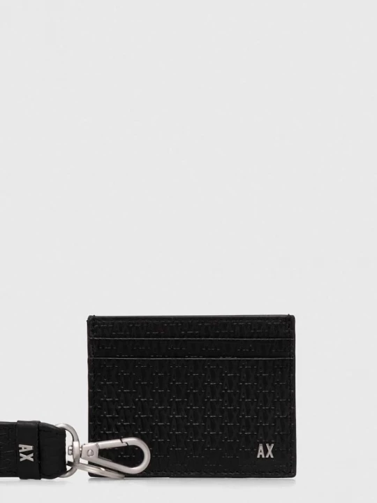 Obrázek produktu Armani Exchange Kožený držák na karty a klíčenka Armani Exchange černá