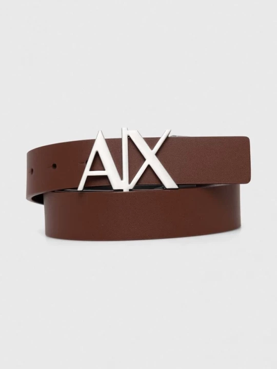 Obrázek produktu Armani Exchange Kožený pásek Armani Exchange hnědá