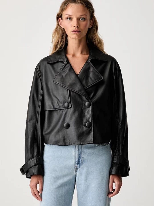 Obrázek produktu Armani Exchange krátká bunda dámská kožená černá