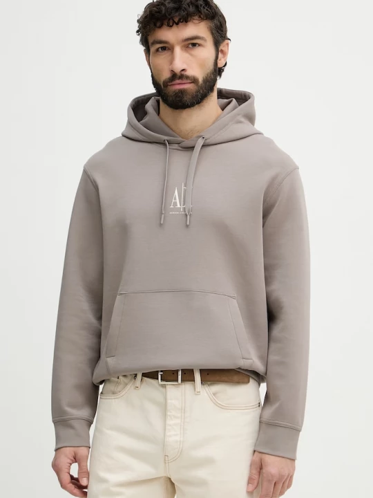 Obrázek produktu Armani Exchange mikina kapucí pánská bavlnou hnědá