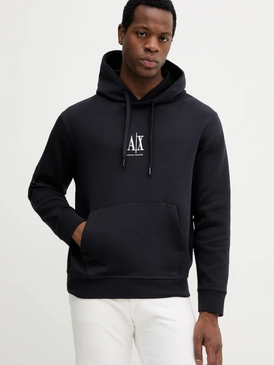 Obrázek produktu Armani Exchange mikina s kapucí pánská s bavlnou námořnická modř