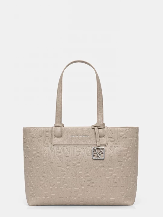 Obrázek produktu Armani Exchange nákupní taška dámská z imitace kůže béžová