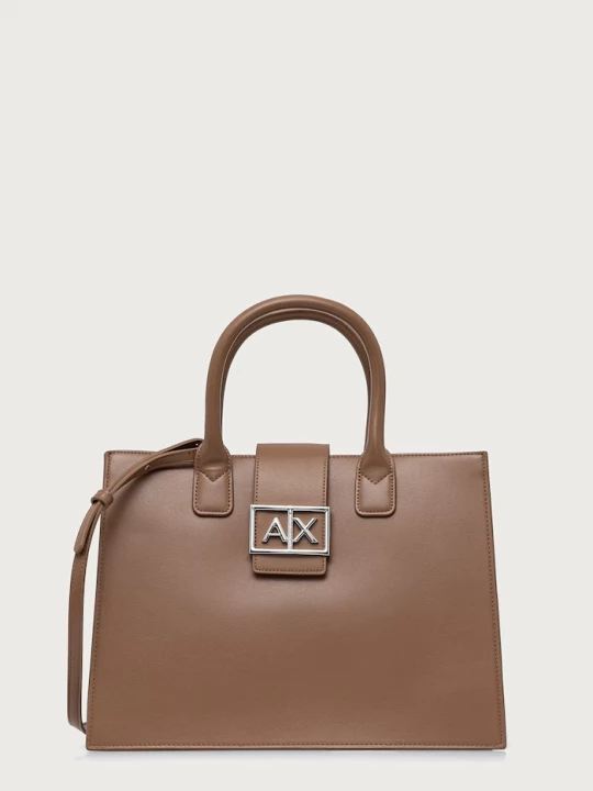 Obrázek produktu Armani Exchange nákupní taška dámská z imitace kůže béžová