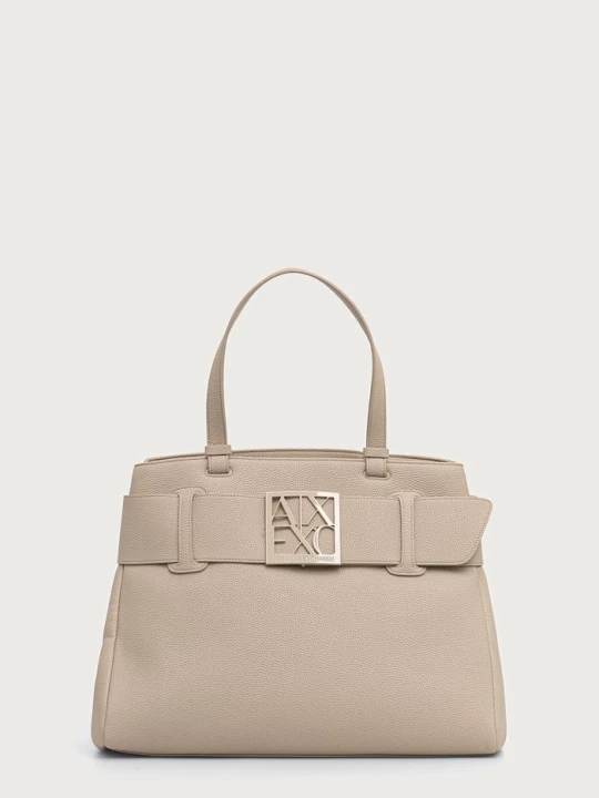 Obrázek produktu Armani Exchange nákupní taška dámská z imitace kůže béžová