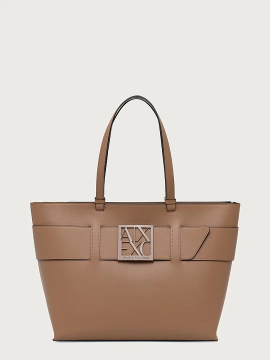 Obrázek produktu Armani Exchange nákupní taška dámská z imitace kůže béžová
