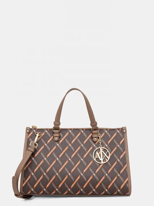Obrázek produktu Armani Exchange nákupní taška dámská z imitace kůže hnědá