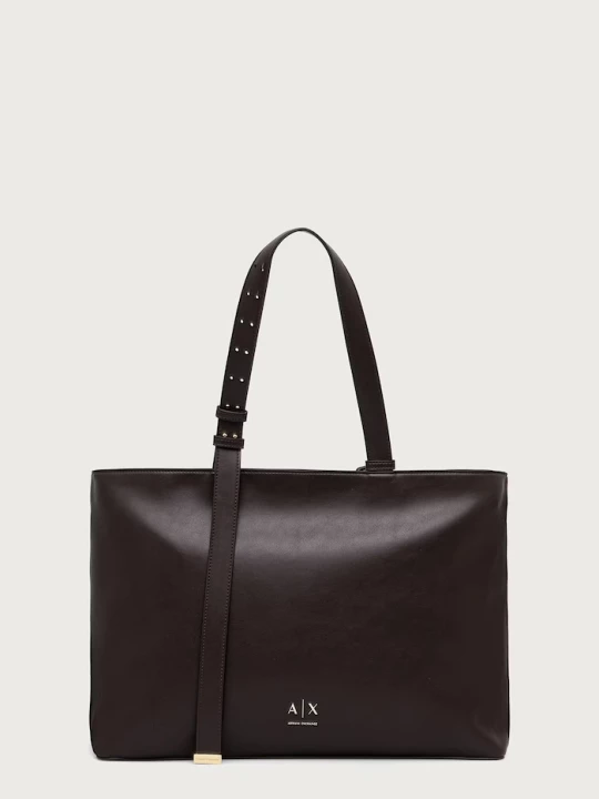 Obrázek produktu Armani Exchange nákupní taška dámská z imitace kůže hnědá