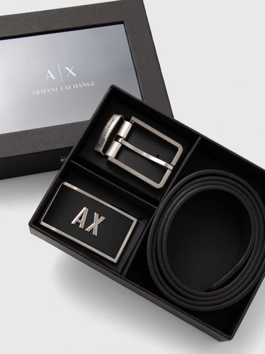 Obrázek produktu Armani Exchange Oboustranný kožený pásek černá