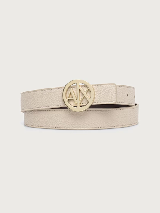 Obrázek produktu Armani Exchange oboustranný pásek dámský z imitace kůže béžová