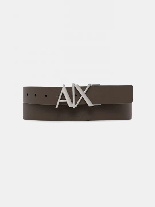 Obrázek produktu Armani Exchange oboustranný pásek pánský kožený hnědá