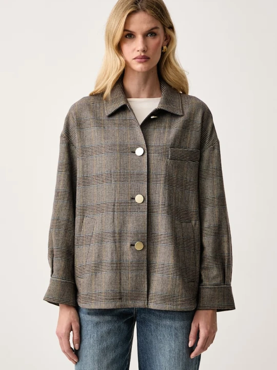 Obrázek produktu Armani Exchange oversized bunda dámská s vlnou hnědá