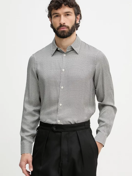 Obrázek produktu Armani Exchange pánská košile z viskózy námořnická modř