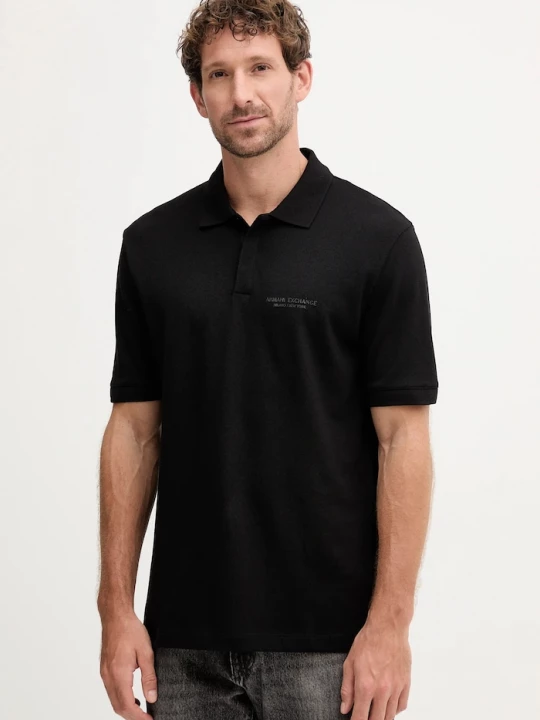 Obrázek produktu Armani Exchange polo pánské bavlněné černá