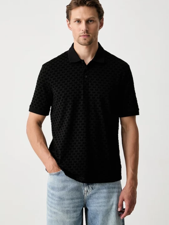 Obrázek produktu Armani Exchange polo pánské bavlněné černá