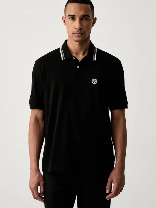Obrázek produktu Armani Exchange polo pánské bavlněné černá