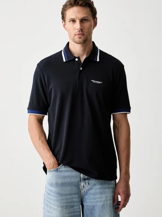 Obrázek produktu Armani Exchange polo pánské bavlněné námořnická modř