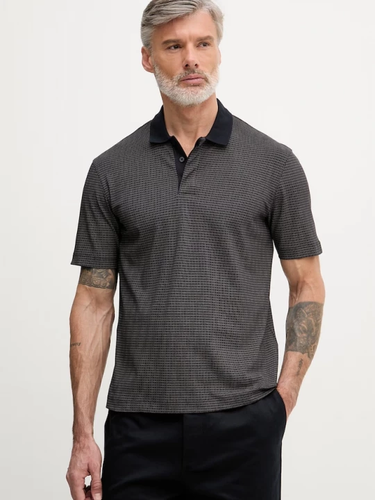 Obrázek produktu Armani Exchange polo pánské bavlněné s elastanem námořnická modř