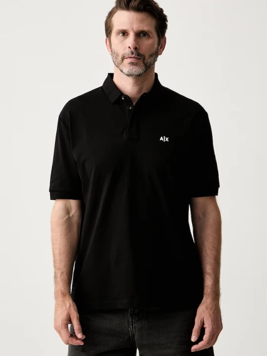 Obrázek produktu Armani Exchange polo pánské bavlnou černá