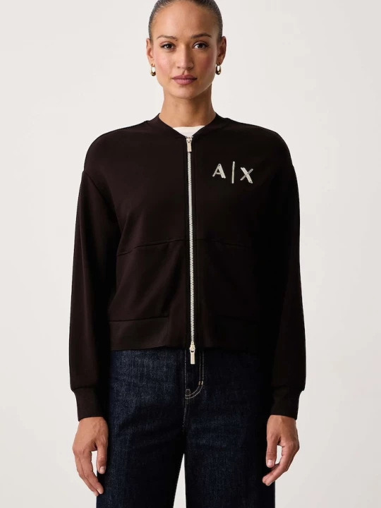 Obrázek produktu Armani Exchange rozepínací mikina dámská s viskózou hnědá