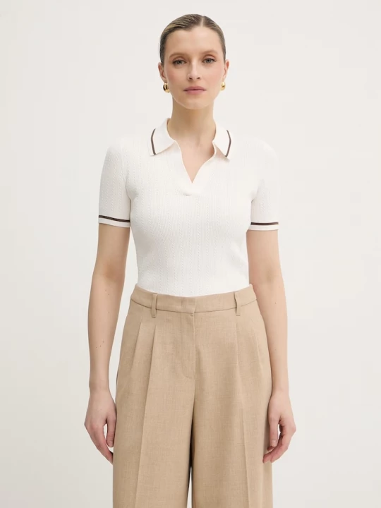 Obrázek produktu Armani Exchange svetrové polo dámské s viskózou béžová