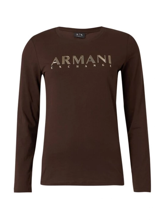 Obrázek produktu ARMANI EXCHANGE Tričko hnědá / zlatá