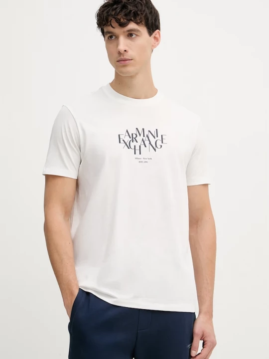 Obrázek produktu Armani Exchange tričko pánské bavlněné béžová