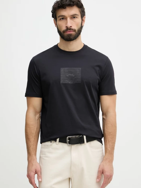 Obrázek produktu Armani Exchange tričko pánské bavlněné námořnická modř