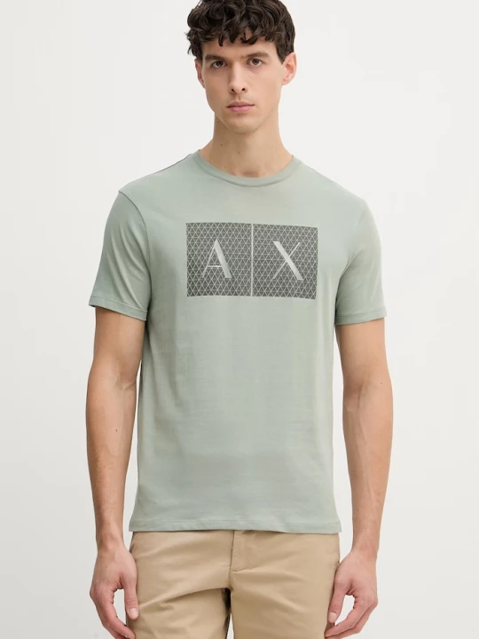 Obrázek produktu Armani Exchange tričko pánské bavlněné zelená