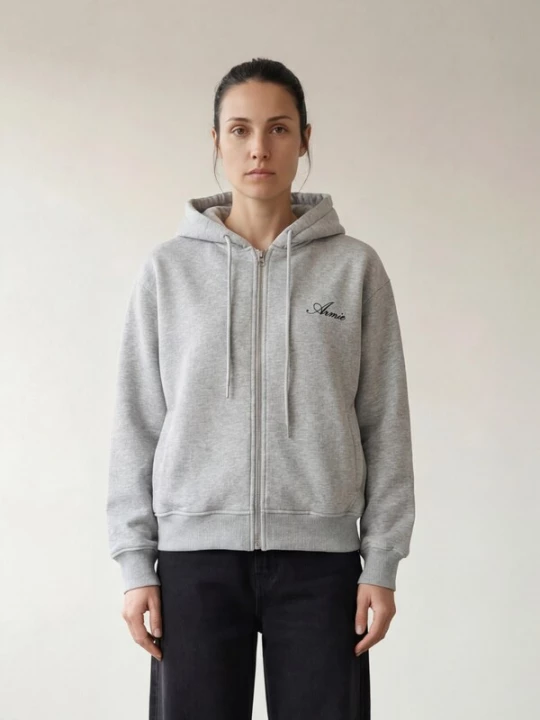 Obrázek produktu ARMIE Mikina 'The Kim Zip Hoddie' světle šedá