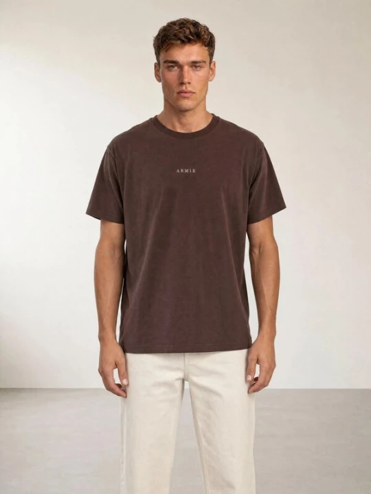 Obrázek produktu ARMIE Tričko 'The Alex Logo T-shirt - Brown' hnědá
