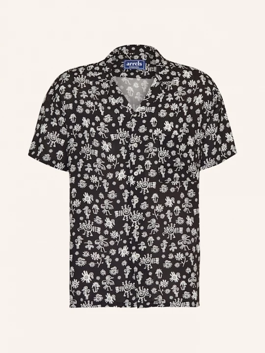 Obrázek produktu Arrels Barcelona Košile Resort Black Mexican Birds × Marion Deuchars Comfort Fit černá