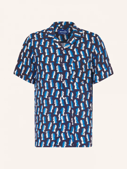 Obrázek produktu Arrels Barcelona Košile Resort Navy Papier Decoupe × Severin Millet Comfort Fit tmavě modrá / modrá / bílá