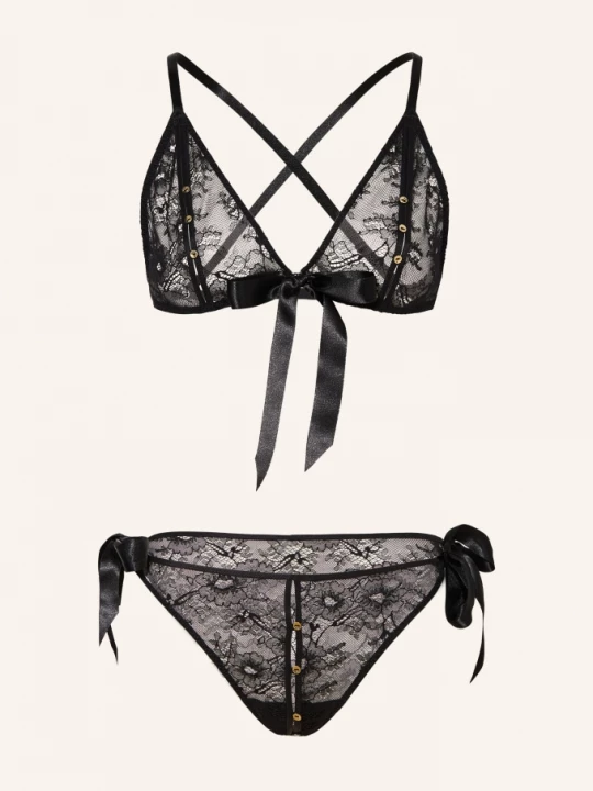 Obrázek produktu Aubade Sada Lace Insomnia: Trojúhelníková Podprsenka A Kalhotky černá