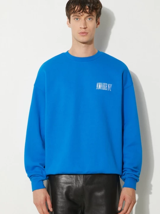 Obrázek produktu Awake NY Bavlněná mikina Awake NY Awake Crewneck modrá