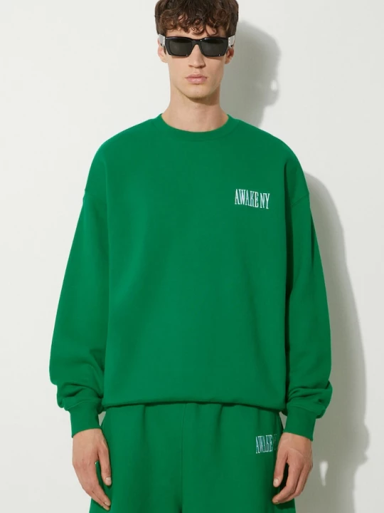 Obrázek produktu Awake NY Bavlněná mikina Awake NY Awake Crewneck zelená