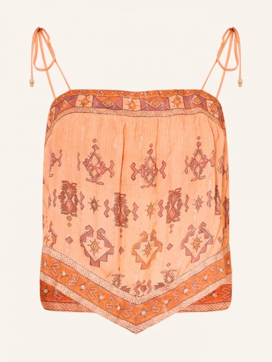 Obrázek produktu Ba&Sh Cropped Top Zeli S Třpytivou Přízí lososová / tmavě červená / tmavě oranžová