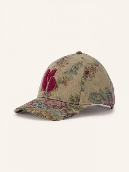 Obrázek produktu Ba&Sh Žakárová Čepice Hanny khaki / fuchsiová / zelená