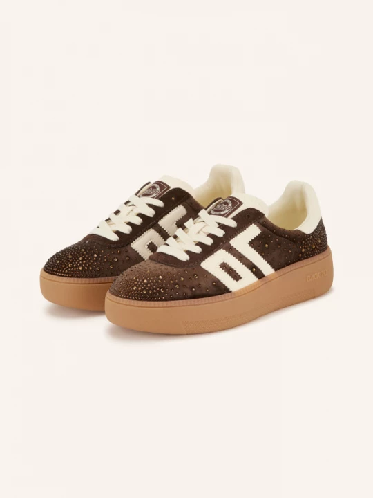 Obrázek produktu Back 70 Sneakersy S Ozdobnými Kamínky tmavě hnědá / bílá