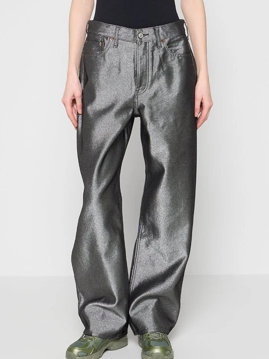 Obrázek produktu Baggy džíny Abercrombie & Fitch stříbrná barva