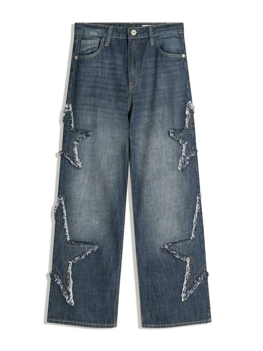 Obrázek produktu Baggy džíny Bershka tmavě modrá
