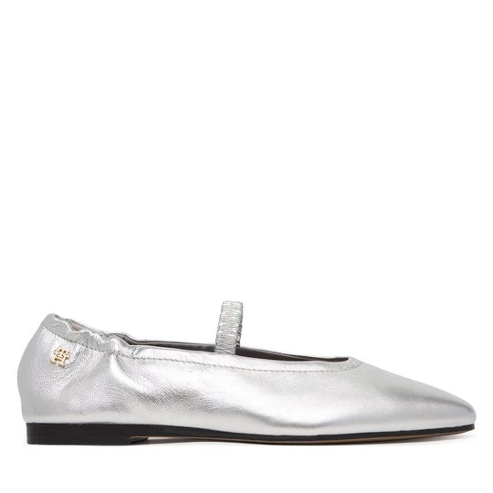 Obrázek produktu Baleríny Tommy Hilfiger Silver Lth Ellastic Ballerina FW0FW09466 Stříbrná
