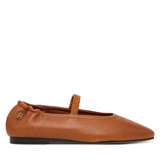 Obrázek produktu Baleríny Tommy Hilfiger Soft Leather Ellastic Ballerina FW0FW09245 Hnědá